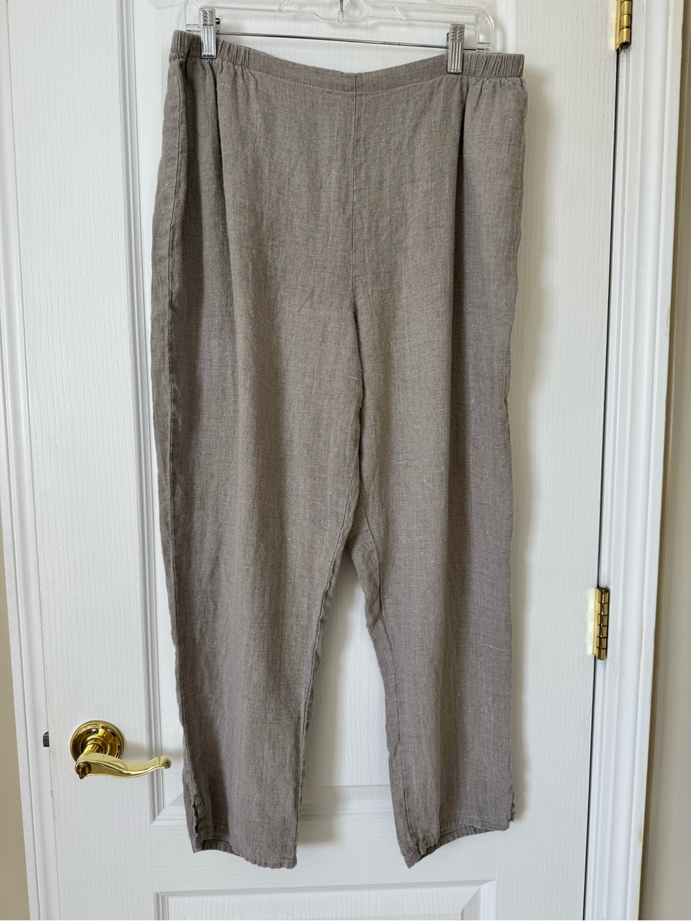 Flax Linen Pants Neutral Beige Size Large Relaxed